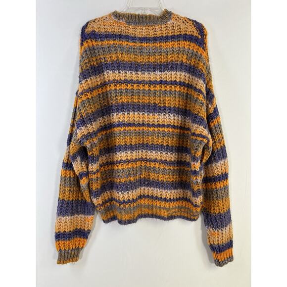 ASOS Oversized Striped Long Sleeves Colourful Sweater Women’s M Fall Boho Preppy - Picture 7 of 8
